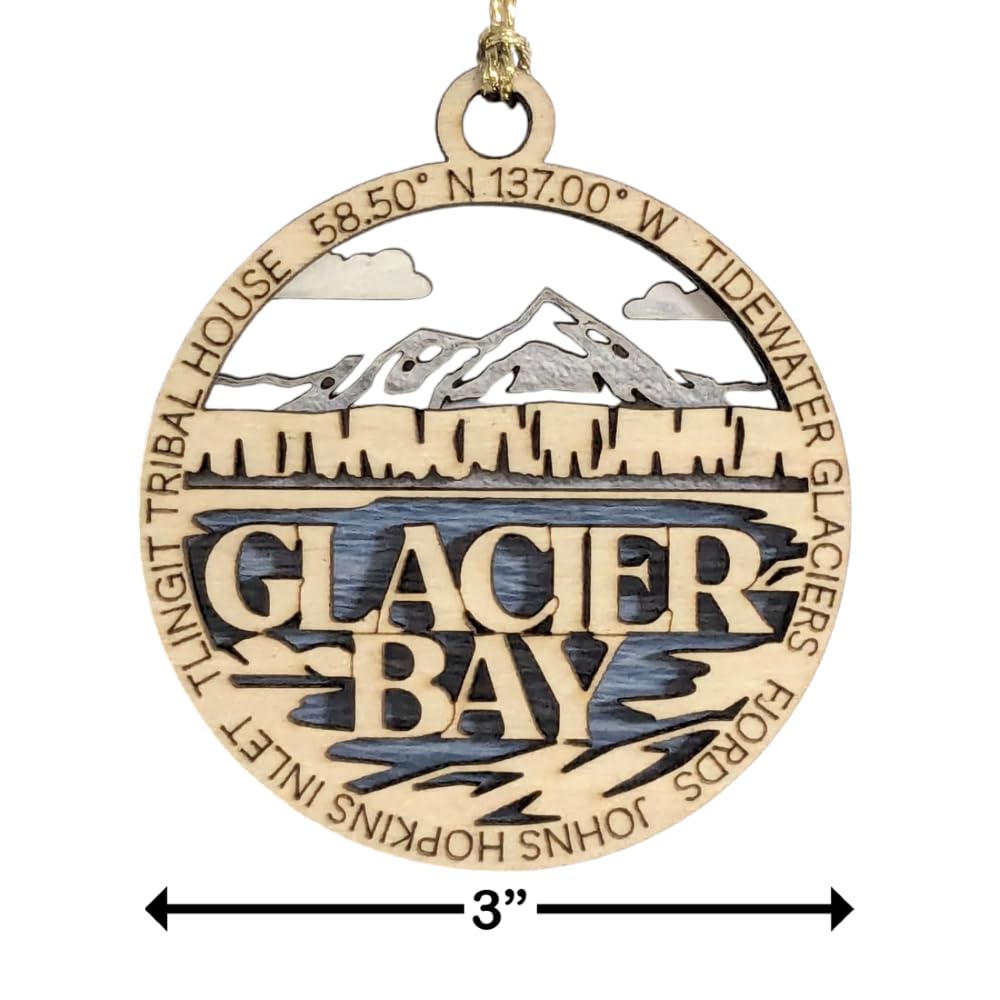 3" Glacier Bay National Park Ornament / Car Charm - USA Made