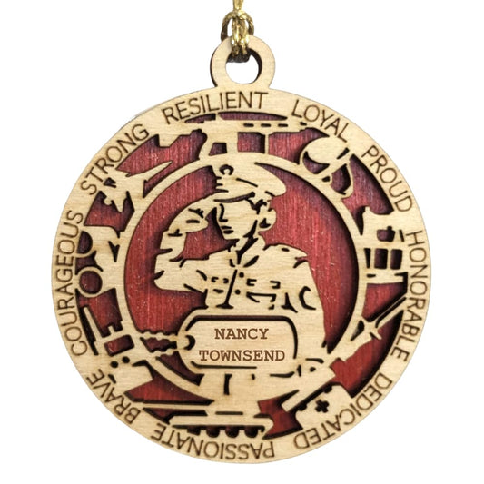 3" Marines Inspired Female Ornament, Formal, Icons, Dog Tag