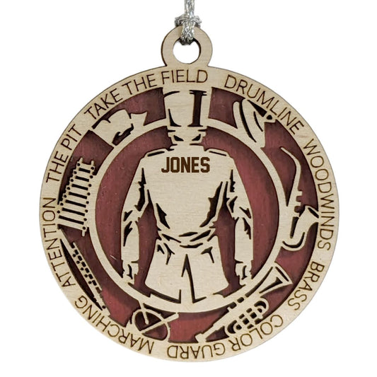 Handmade 3" Custom Male Marching Band Gear Ornament