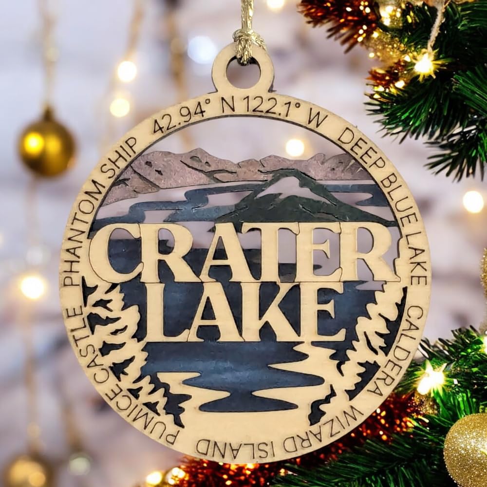 3" Crater Lake National Park Ornament / Car Charm - USA Made
