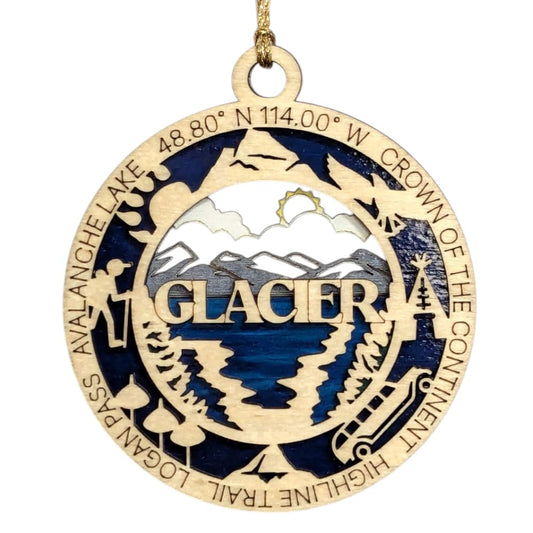 3.5" Glacier National Park Ornament / Car Charm - USA Made