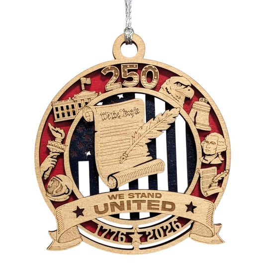 3.5" We Stand United Constitution Scroll Ornament