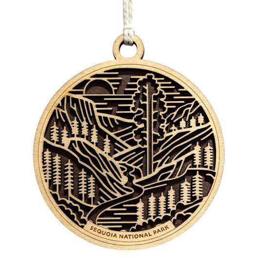 Sequoia National Park 3.5" Wood Christmas Ornament