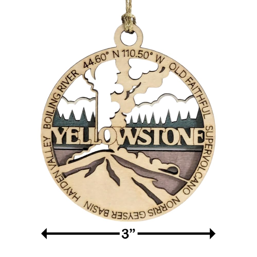 3" Yellowstone National Park Ornament / Car Charm - USA Made