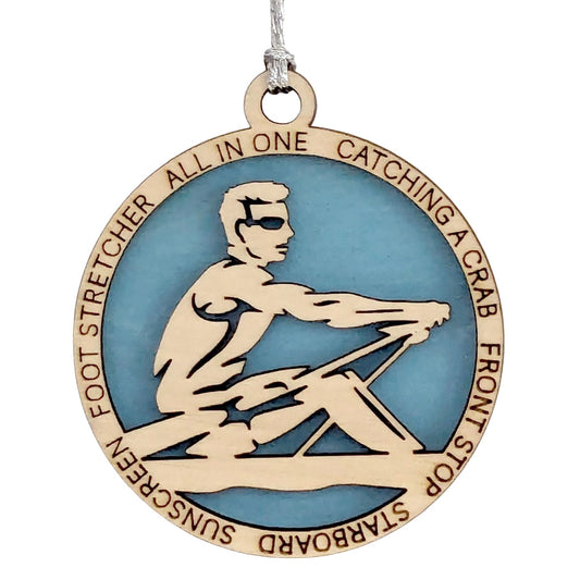 3" Male Rowing Christmas Ornament