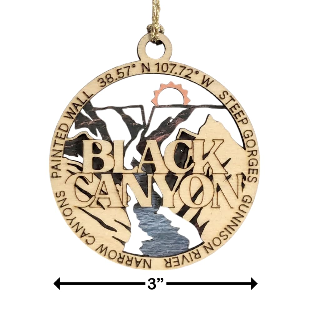 3" Black Canyon Gunnison Ornament / Car Charm - USA Made