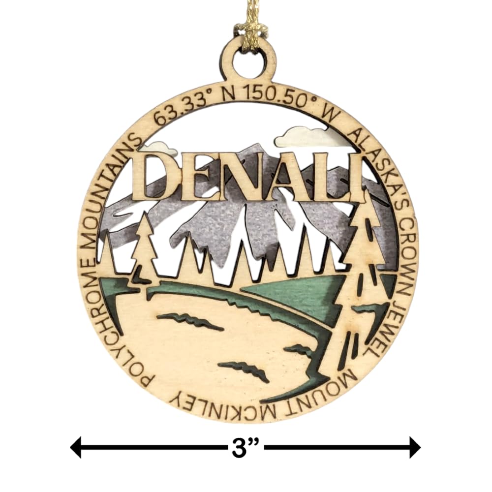 3" Denali National Park Ornament / Car Charm - USA Made