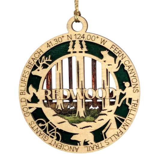 3.5" Redwood National Park Ornament / Car Charm - USA Made