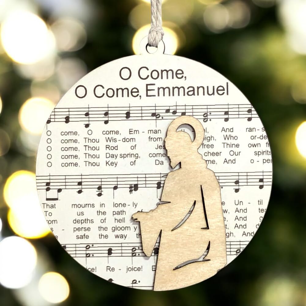 3.5" O Come Emmanuel Robed Figure Ornament - USA Made