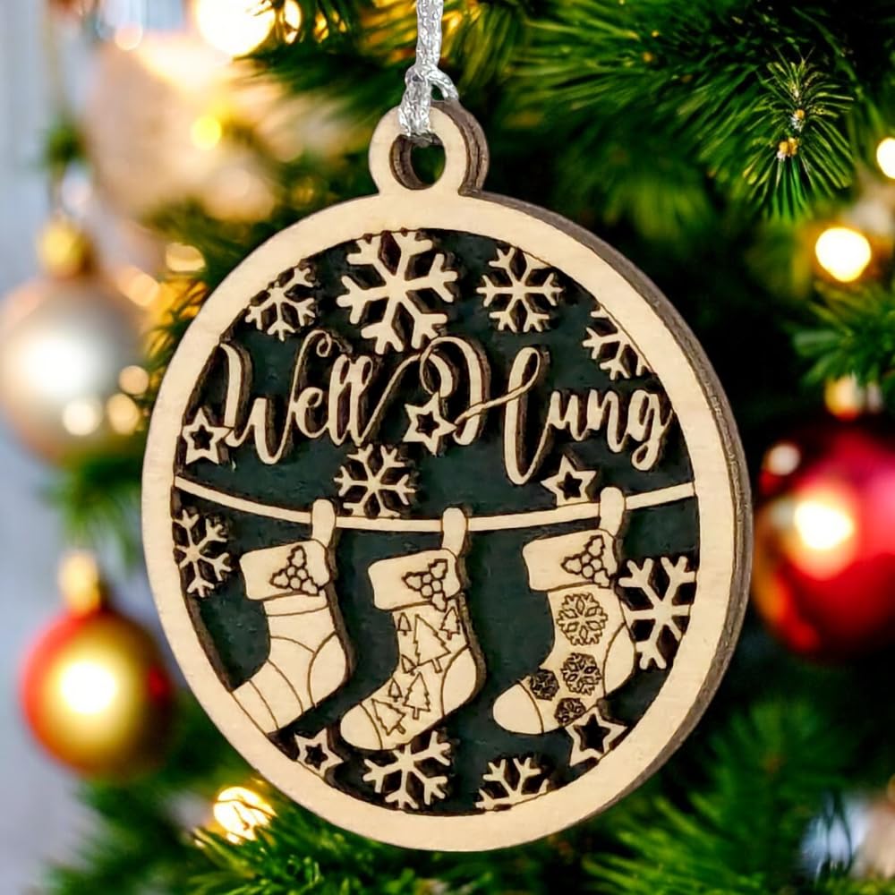 3" "Well Hung" Stocking Christmas Ornament