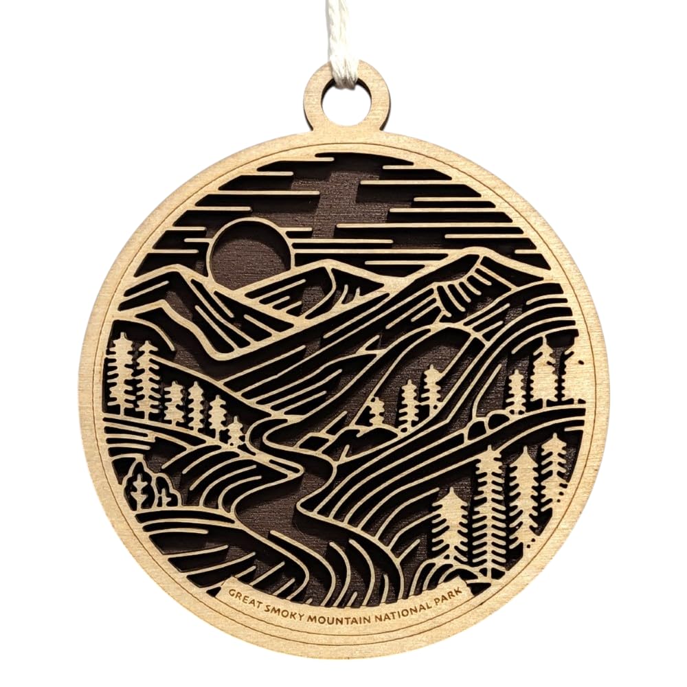 Great Smoky Mountains 3.5" Wooden Ornament
