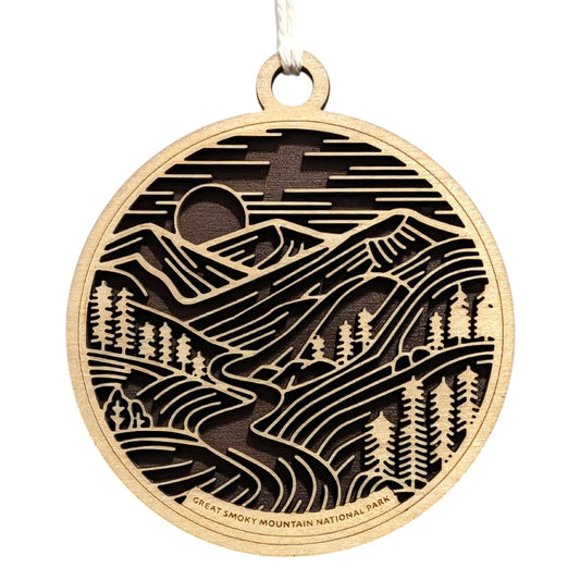 Great Smoky Mountains 3.5" Wooden Ornament