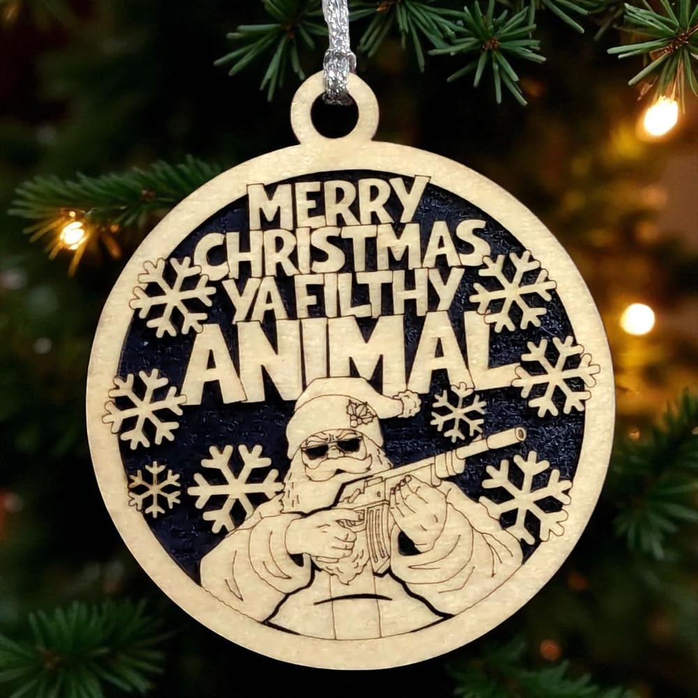 3" "Merry Christmas Ya Filthy Animal" Ornament