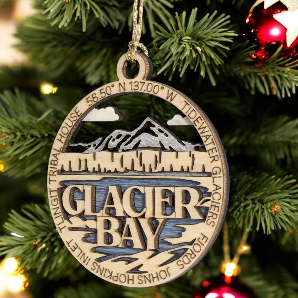 3" Glacier Bay National Park Ornament / Car Charm - USA Made
