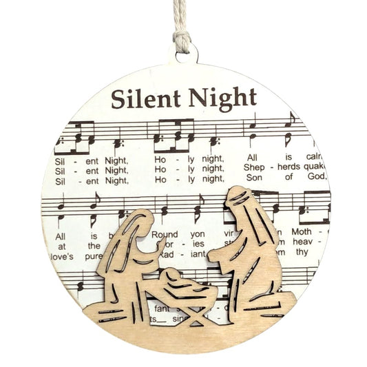 3.5" Silent Night Nativity Christmas Ornament - USA Made