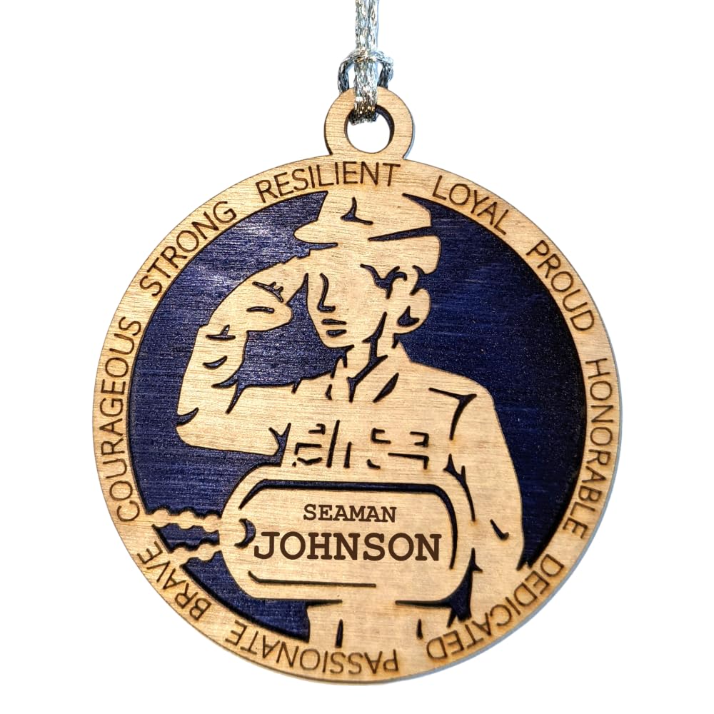 3" Coast Guard Female Sailor Ornament, Formal Uniform, Dog Tag