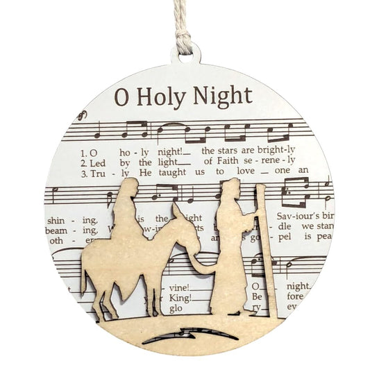 3.5" O Holy Night Nativity Journey Ornament - USA Made
