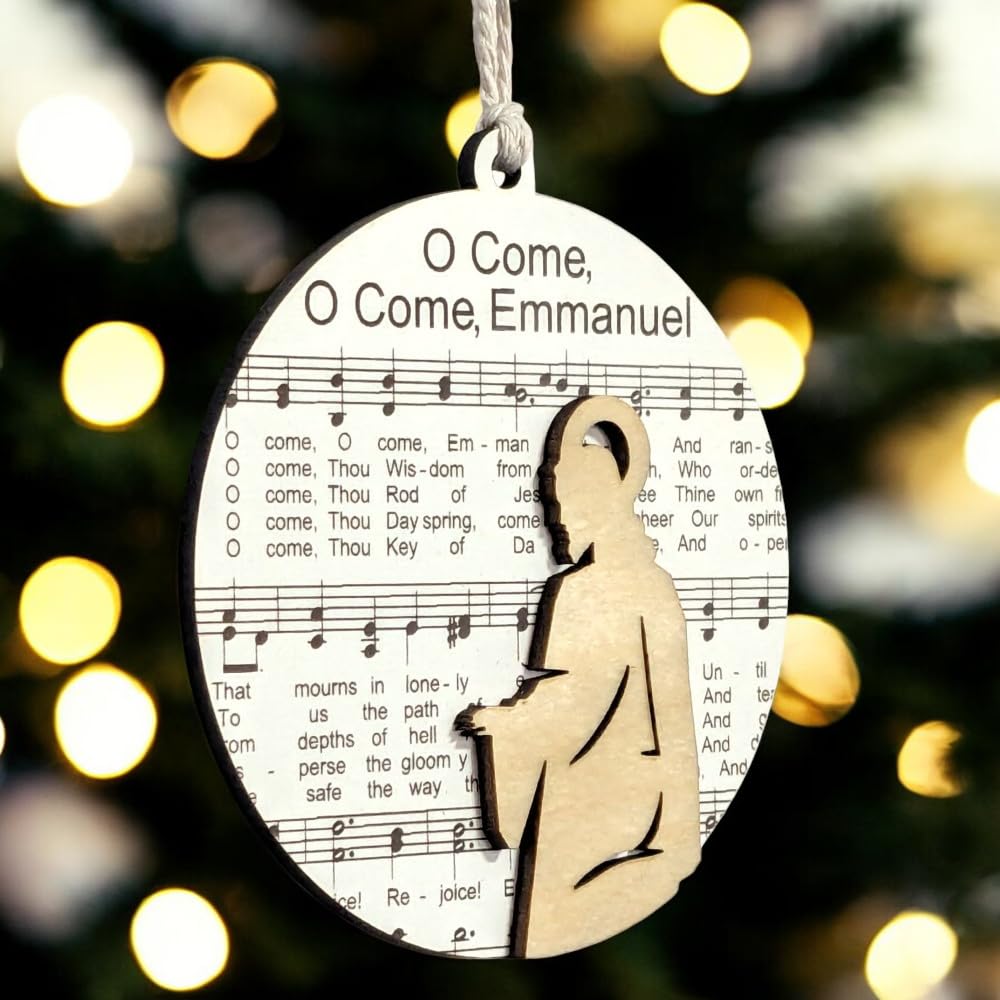 3.5" O Come Emmanuel Robed Figure Ornament - USA Made