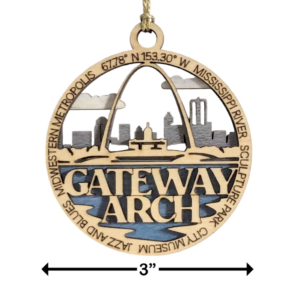 3" Gateway Arch National Park Ornament / Car Charm - USA Made