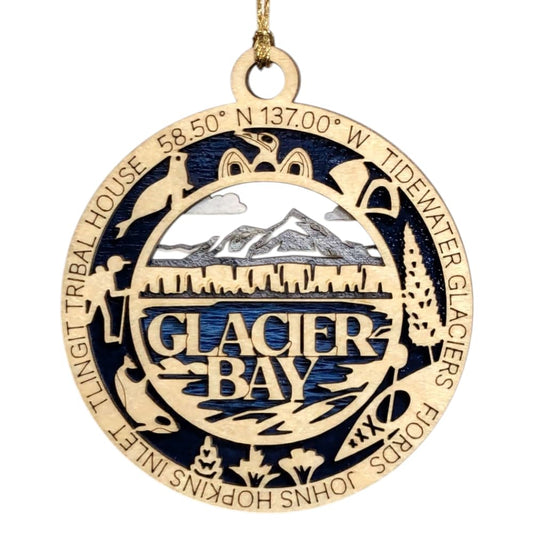 3.5" Glacier Bay National Park Ornament / Car Charm - USA Made
