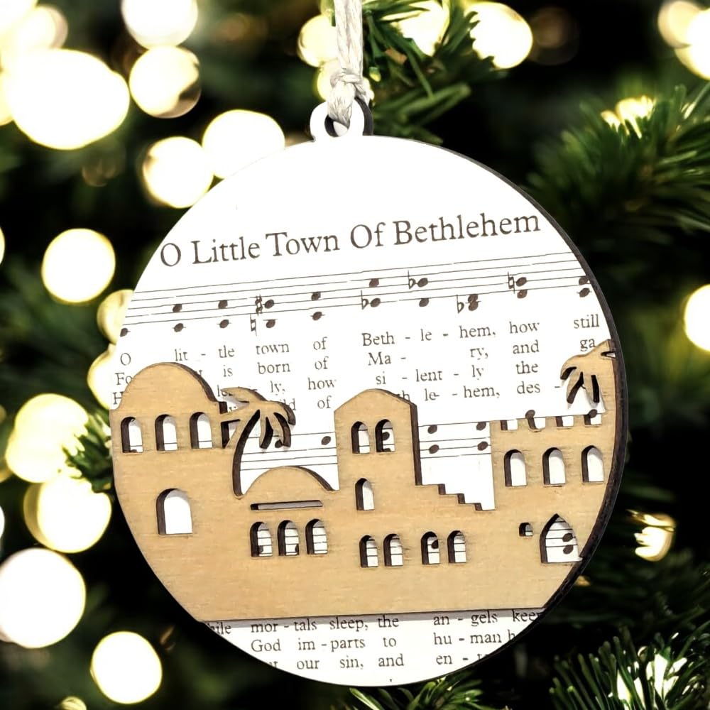 3.5" O Little Town of Bethlehem Skyline Ornament - USA Made