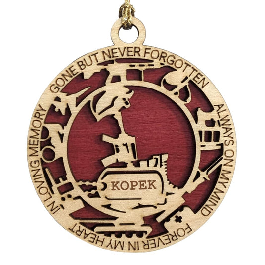 3" Marines Inspired Memorial Ornament, Cross, Icons, Dog Tag