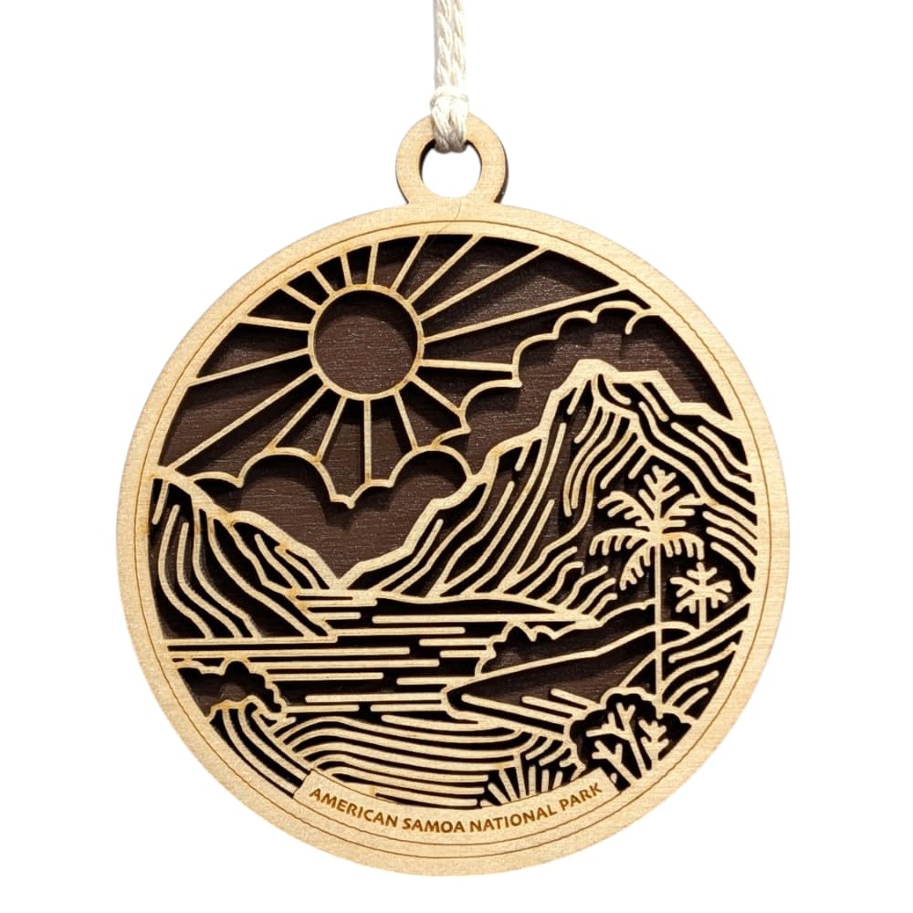 American Samoa National Park 3.5" Wooden Ornament