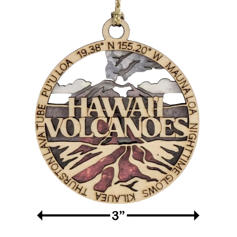 3" Hawaiʻi Volcanoes Ornament / Car Charm - USA Made