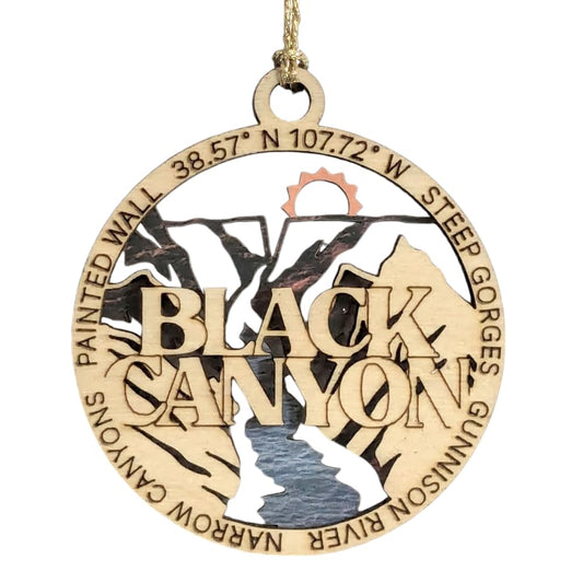 3" Black Canyon Gunnison Ornament / Car Charm - USA Made