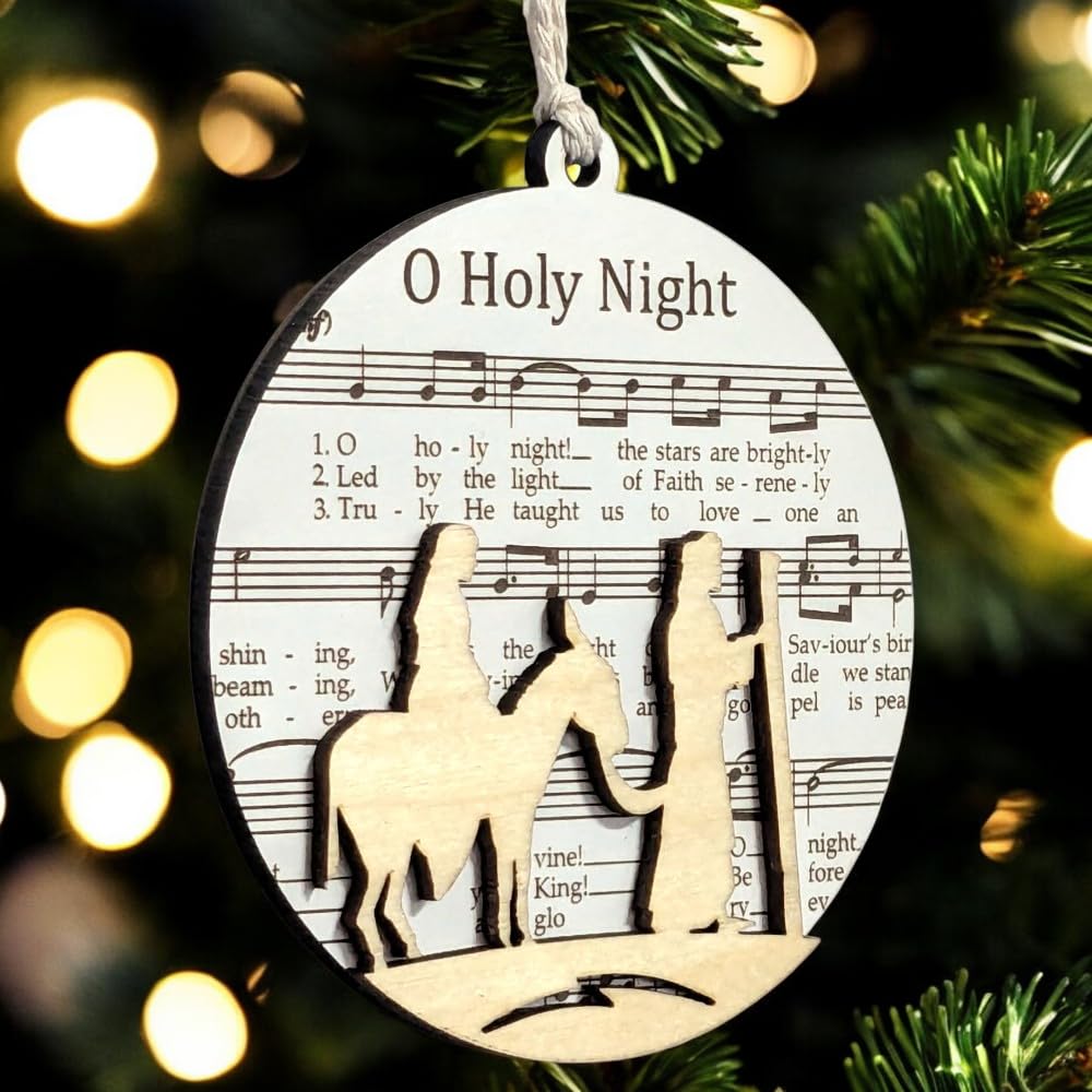 3.5" O Holy Night Nativity Journey Ornament - USA Made