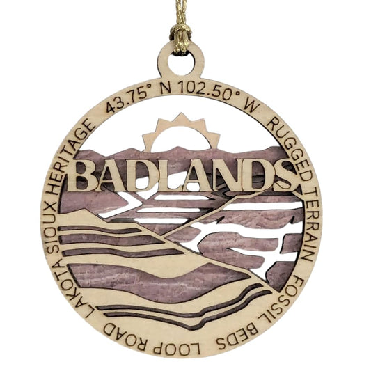 3" Badlands National Park Ornament / Car Charm - USA Made