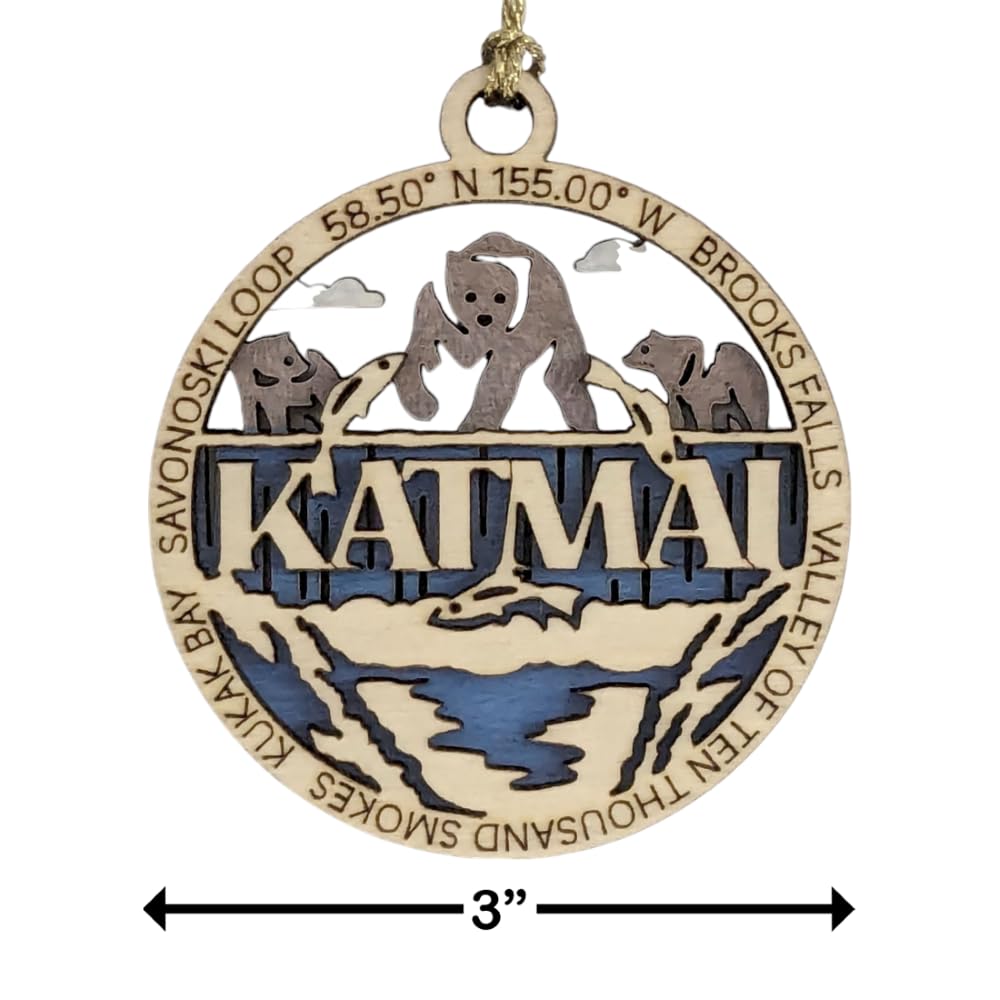 3" Katmai National Park Ornament / Car Charm - USA Made