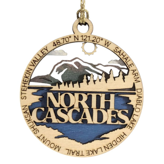 3" North Cascades Ornament / Car Charm - USA Made