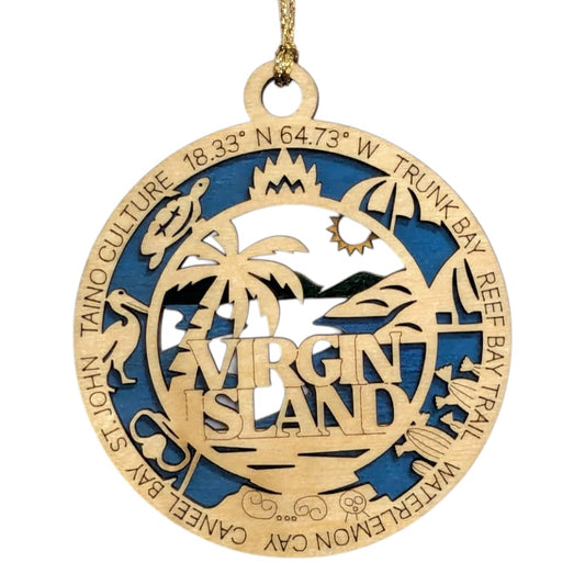 3.5" Virgin Islands Ornament / Car Charm - USA Made