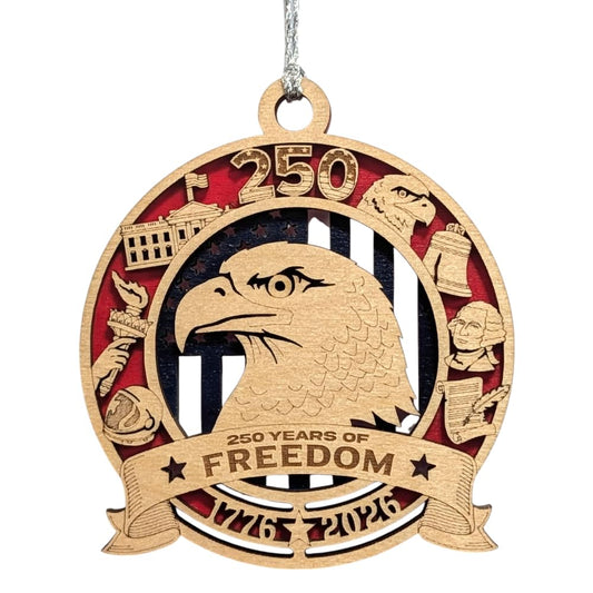 3.5" Eagle Head 250 Years of Freedom Ornament