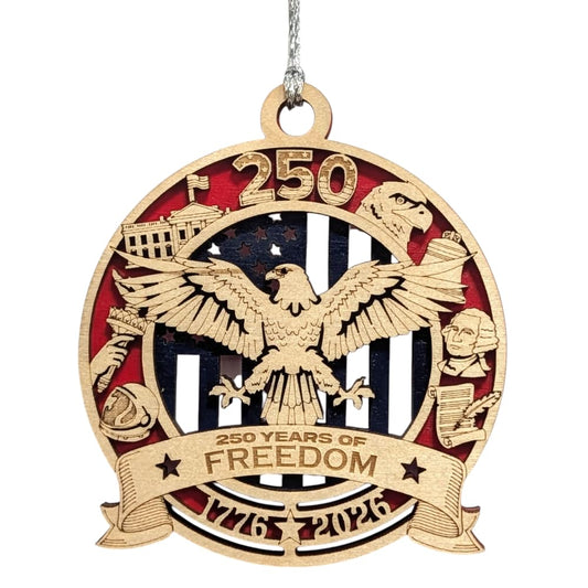 3.5" Spread-Wing Eagle 250 Years of Freedom Ornament