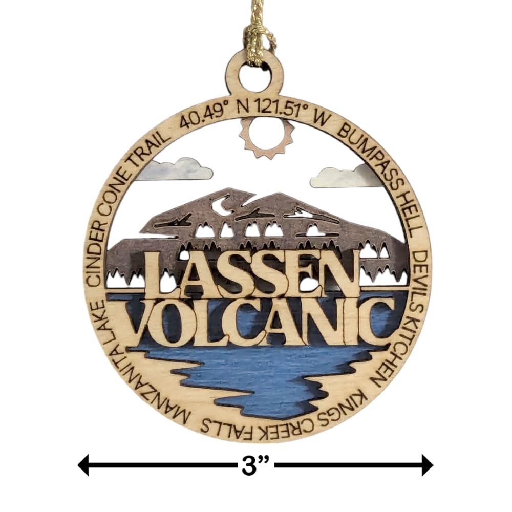 3" Lassen Volcanic Ornament / Car Charm - USA Made