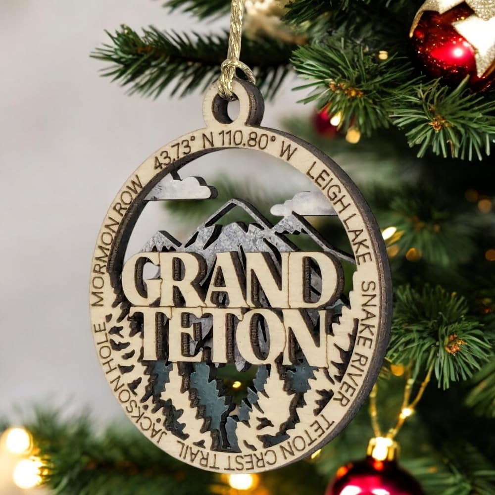 3" Grand Teton National Park Ornament / Car Charm - USA Made