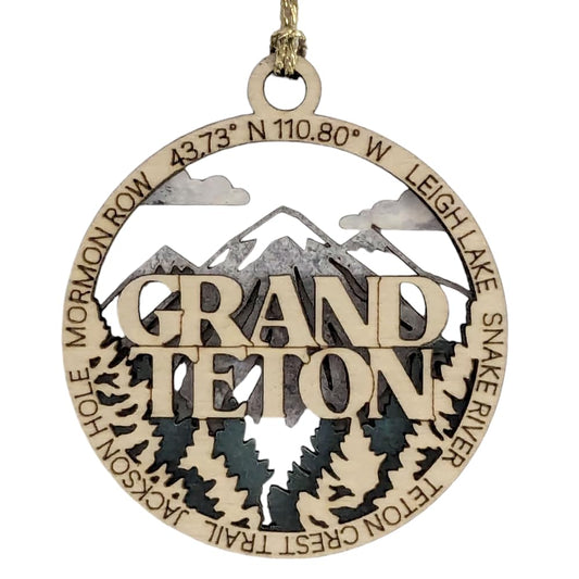 3" Grand Teton National Park Ornament / Car Charm - USA Made
