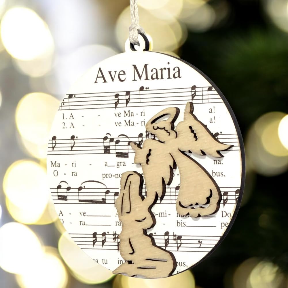 3.5" Ave Maria Sheet Music Christmas Ornament - USA Made