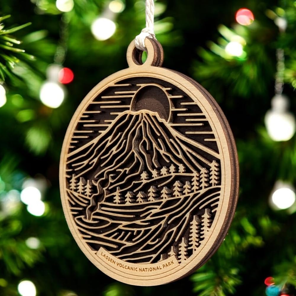 Lassen Volcanic National Park 3.5" Wooden Ornament