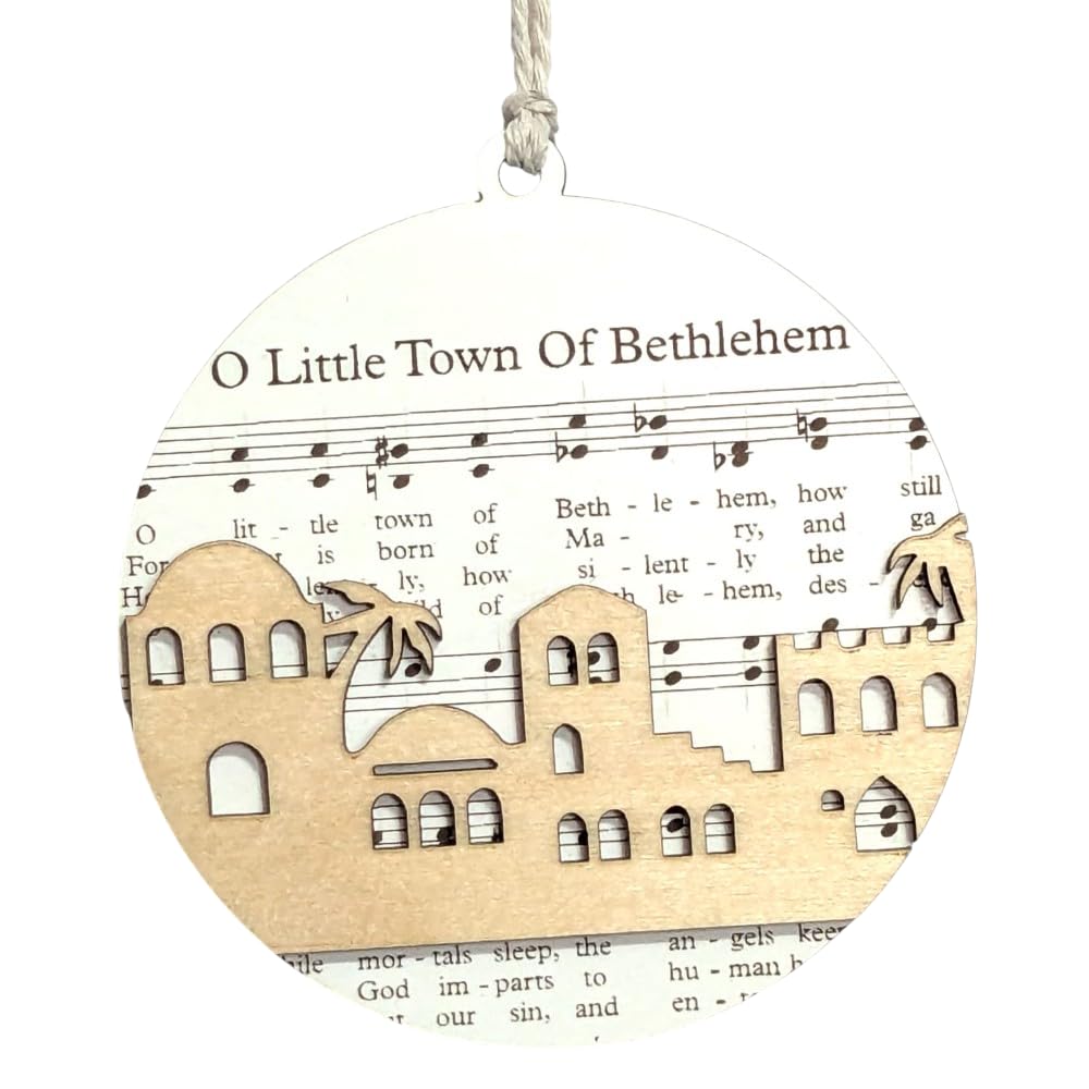 3.5" O Little Town of Bethlehem Skyline Ornament - USA Made