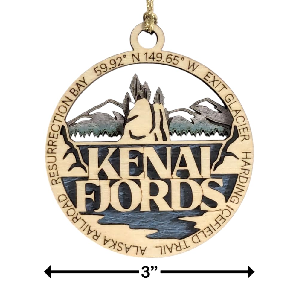 3" Kenai Fjords National Park Ornament / Car Charm - USA Made