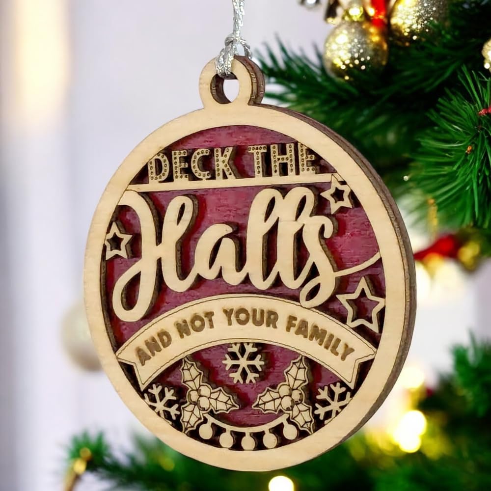 3" "Deck the Halls" Funny Christmas Ornament