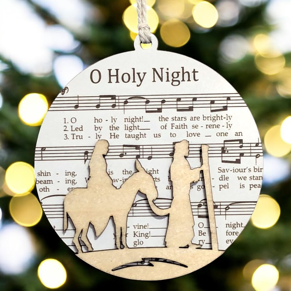 3.5" O Holy Night Nativity Journey Ornament - USA Made