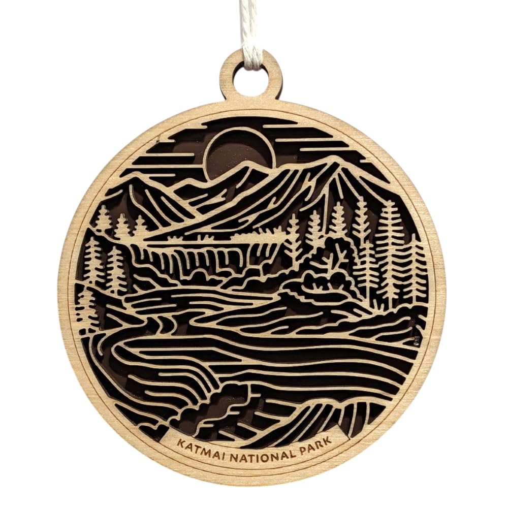 Katmai National Park 3.5" Wooden Ornament