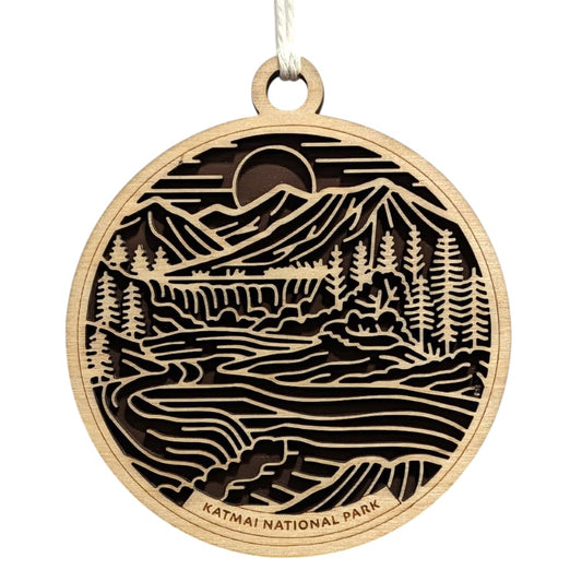 Katmai National Park 3.5" Wooden Ornament