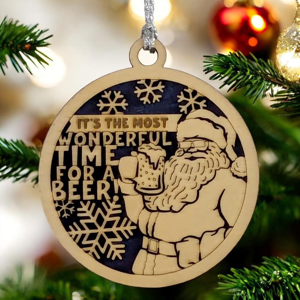 3" Santa Beer Christmas Ornament