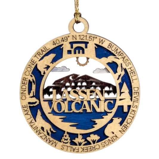 3.5" Lassen Volcanic Ornament / Car Charm - USA Made