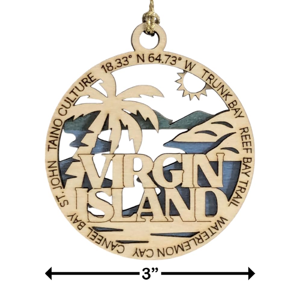 3" Virgin Islands Ornament / Car Charm - USA Made